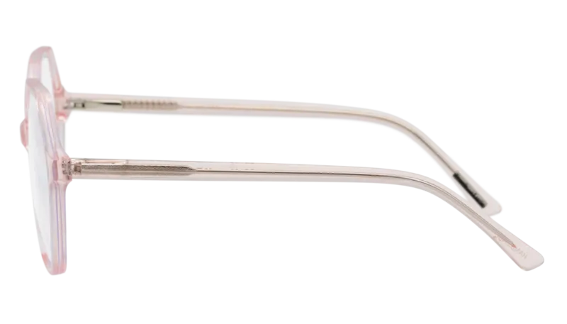 Side picture of Frank and Lucie Eyewill glasses in ballet color